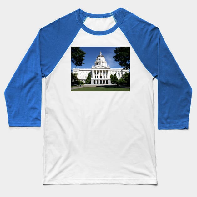 Capitol Majesty: Sacramento's Timeless Icon Baseball T-Shirt by Christine aka stine1